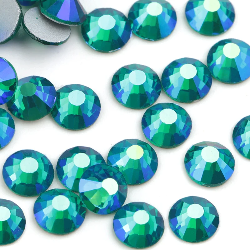 Green Zircon AB Rhinestones 1440pcs/lot Flat Back Non Hot-fix Glitter Stones,DIY 3d Phones Decorations Supplies