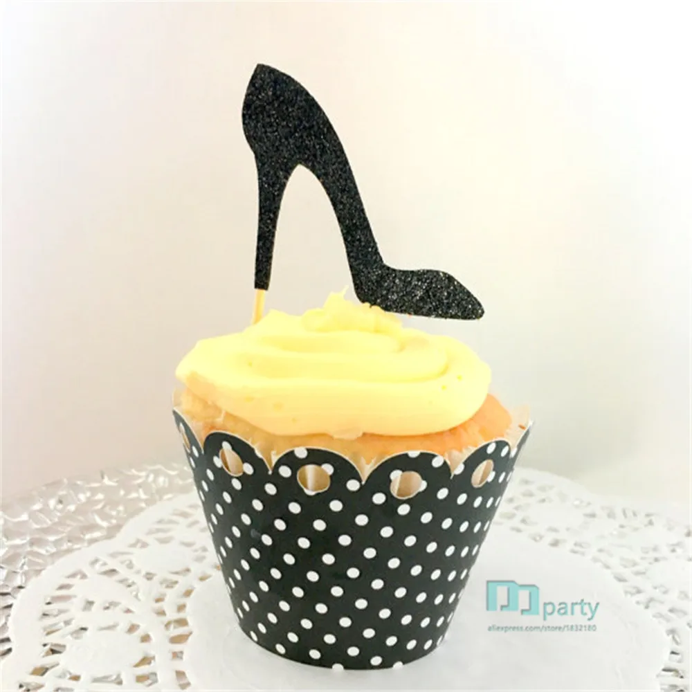 cupcake toppers, shoe cupcake topper,stiletto, Bridal Shower Decor,bachelorette decor,wedding decor,party decor,birthday decor