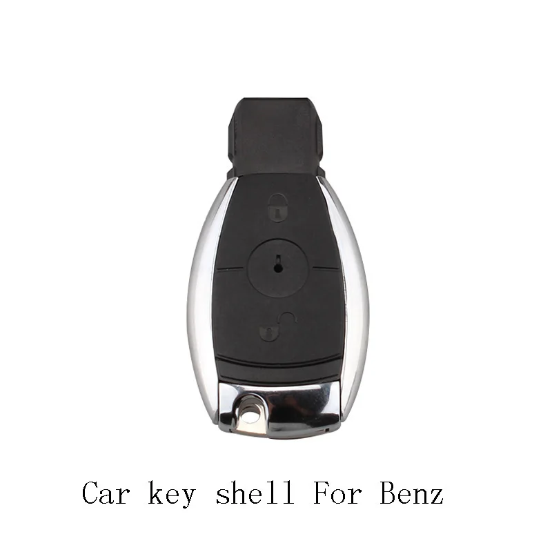 QWMEND-Coque de clé à distance de voiture intelligente, étui porte-clés, 2 boutons, prisonnier, Benz MB, CL, SLK, CLK, C, E, S