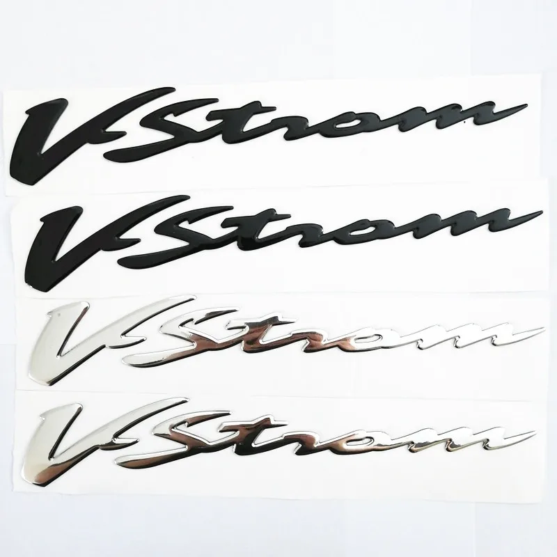 

1 Set 3D Chrome Black Motorcycle Emblem Badge Decals Scooter Reflective Stickers For Suzuki Vstrom DL250 DL650 DL1000