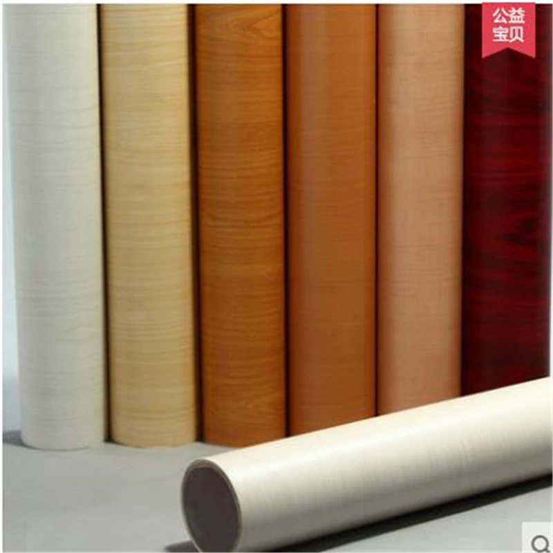 beibehang Self-adhesive wood wallpaper film wardrobe table and door pvc furniture renovation stickers living room wall paper