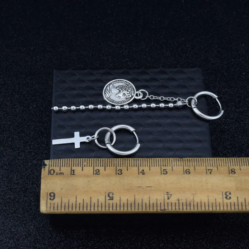 Original unique Mens single Spike stainless steel earring,guys jewellery,accessory, hipster, grunge style, punk,chain earrings 1