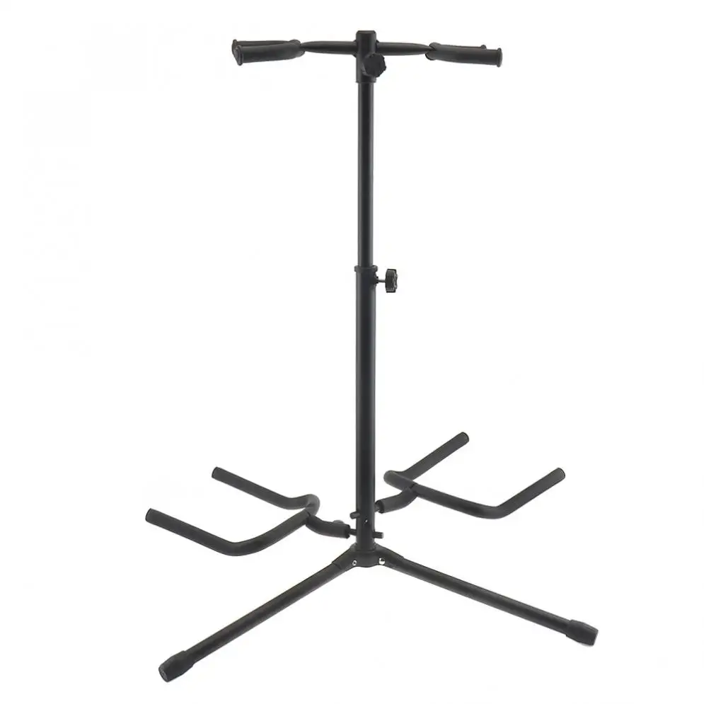 One / Double Holders Aluminum Alloy Floor Guitar Stand with Stable Tripod for Display 2pcs Acoustic Electric Guitar Bass