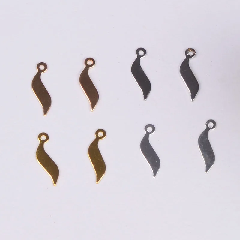 

4,5*12 мм, 100 шт., медный материал, серебряный цвет, простая маленькая волна, пустые штампы, подвески для ожерелья, подвески для изготовления ювелирных изделий своими руками