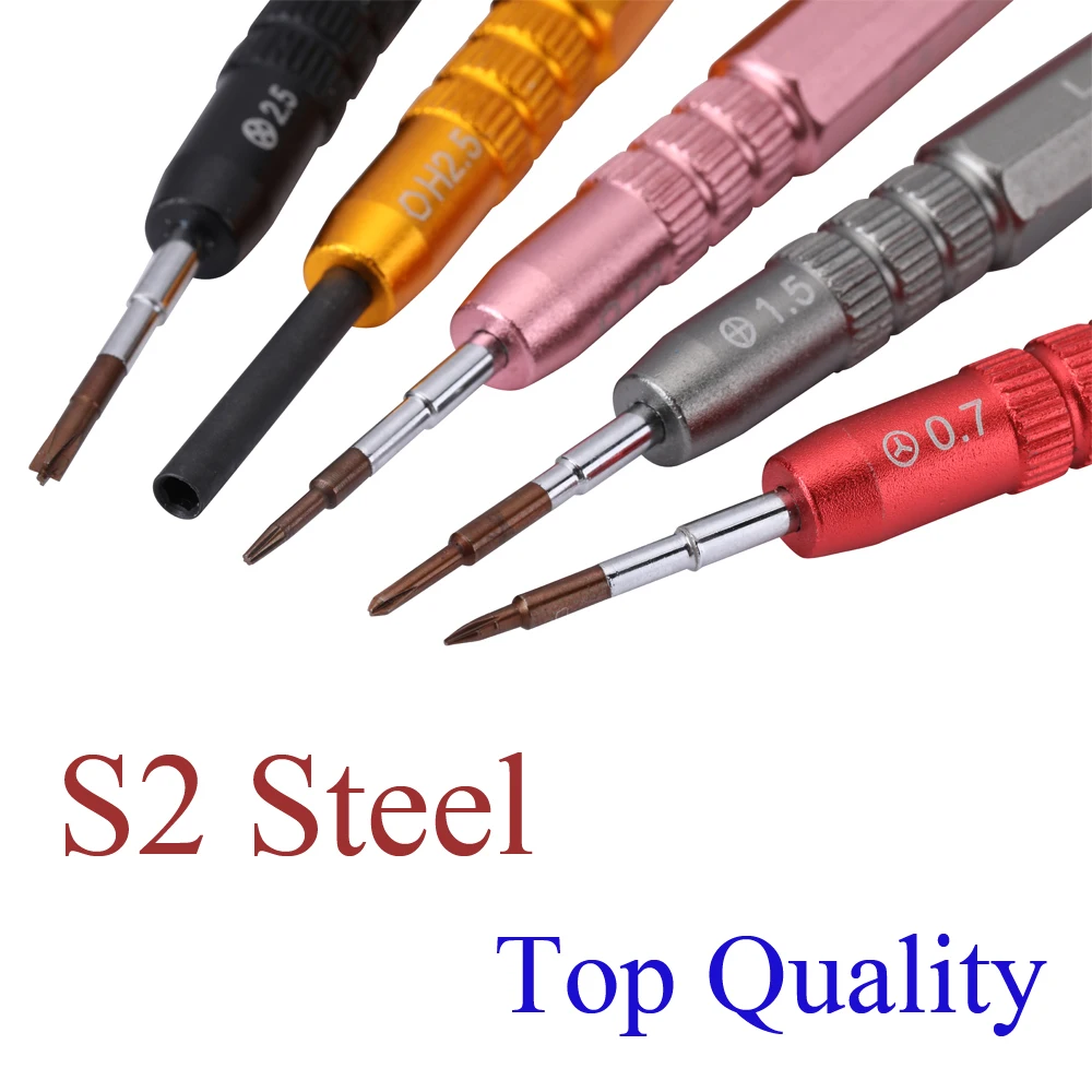 Chave de fenda magnética aço S2 Set, ferramentas do reparo do telefone, iPhone 8, 8P, 7, 7P, 6S, 6, 5, Tournevis, alta qualidade