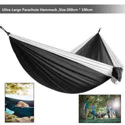 Ultra-grande peso leve parachute hammock acampamento sobrevivência jardim caça lazer hamac viagem dupla pessoa hamak ramac