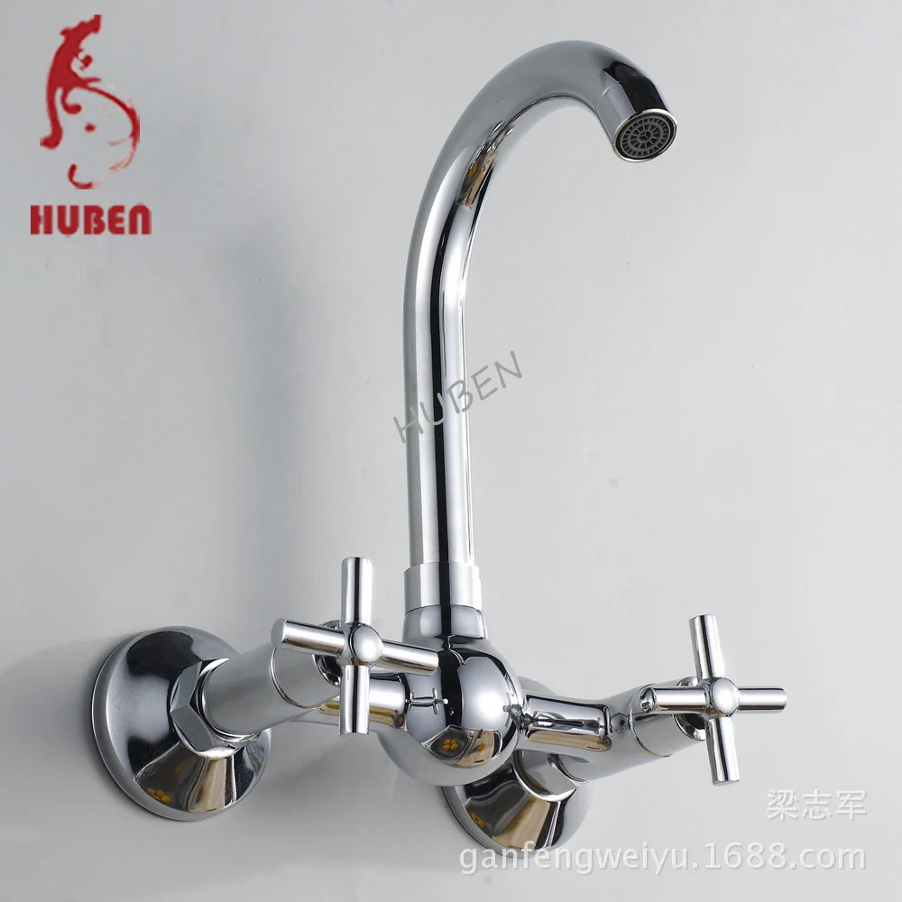 Tigers ran out into the kitchen wall faucet sink faucet hot and cold vegetables basin faucet copper whole body rotatable faucet