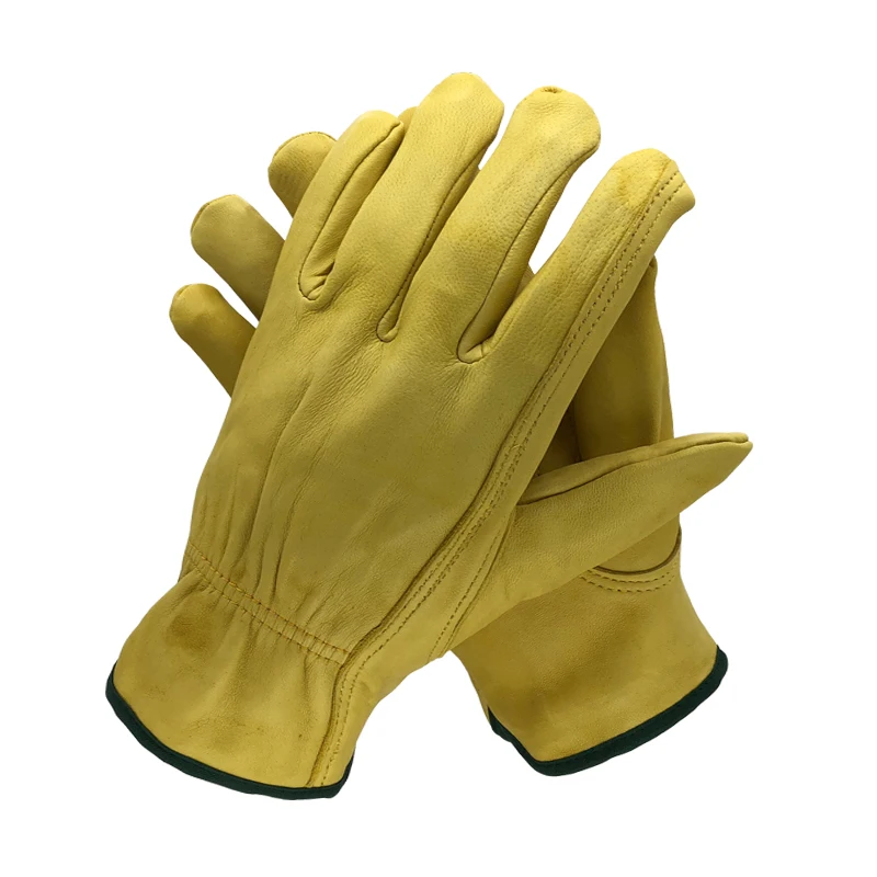 Guantes de trabajo de seguridad de cuero de oveja para hombres, guantes de soldadura para trabajo, protectores de seguridad para jardín, deportes, MOTO, resistentes al desgaste, 4020 años