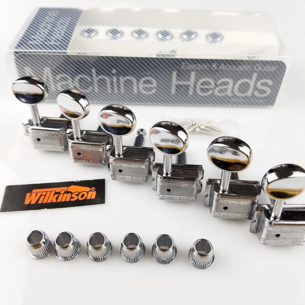 Wilkinson Vintage Nickel Tuners Electric Guitar Machine Heads Tuners For ST & TL Guitar OR Similar WJ-55 Silver Tuning Pegs