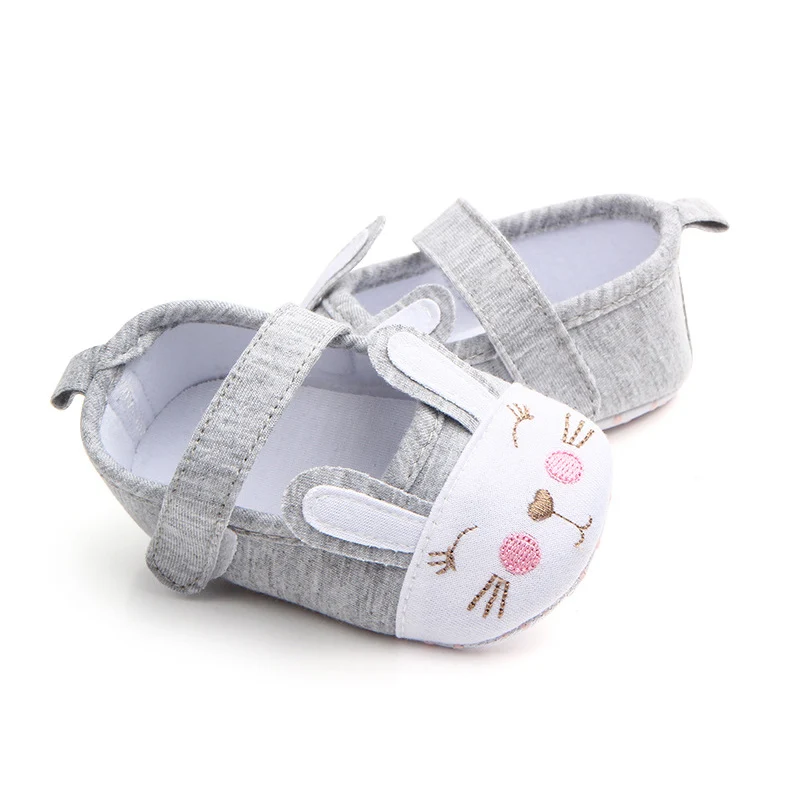 0-18M Sole Shoes Rabbit Shoes First Walkers Children Spring Baby Girl Soft Shallow Mouth Princess First Walkers Shoes