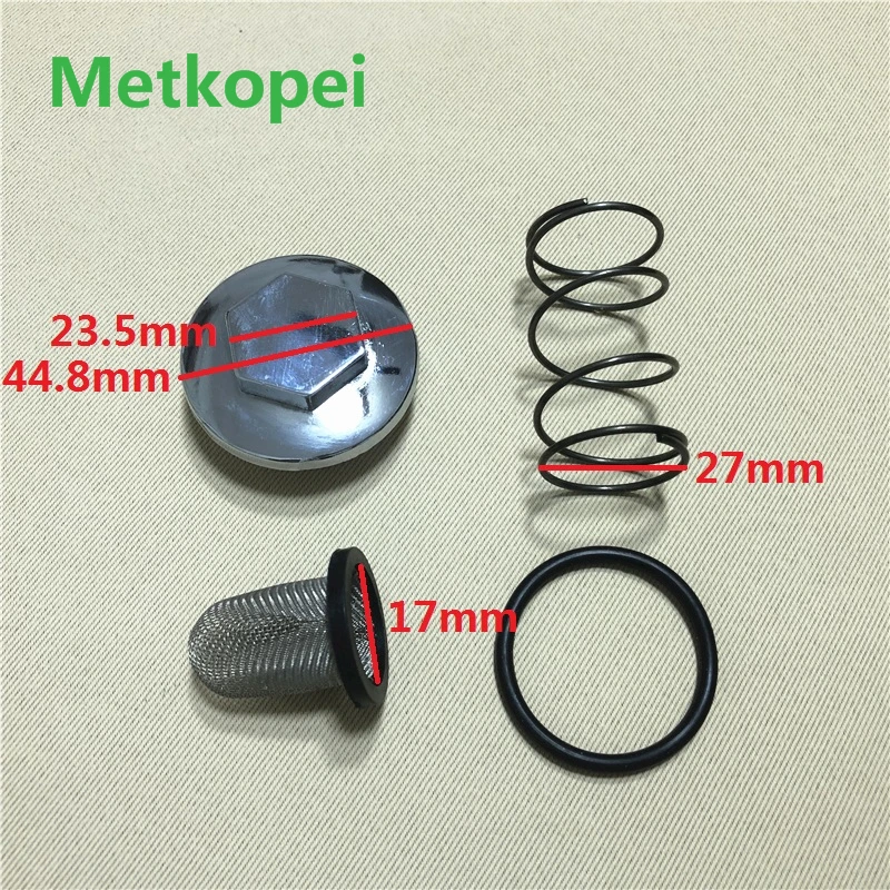 Motorcycle CG125 CG150 CB125 ZJ125 engine oil strainer sieve kit oil screen valve cover nut spring set for Honda 125cc CG 125