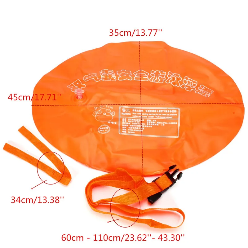 Water Sports Safety Swim Buoy Swim Float Swimming Upset Inflated Device Flotation for Open Water Swimming Pool & Accessories