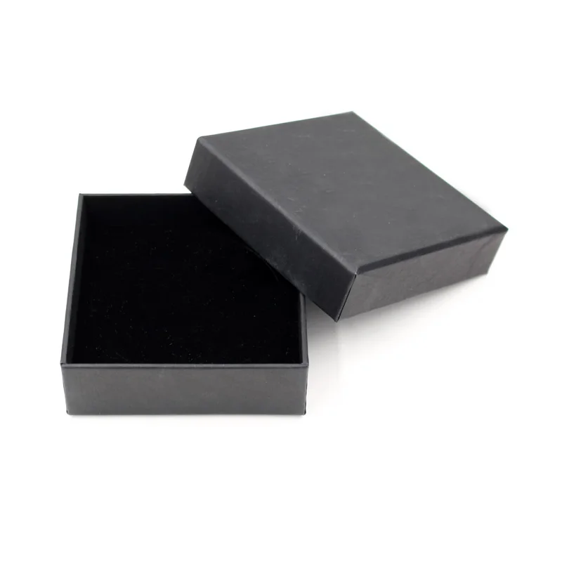 Fashion Jewelry Packing Box High Quality Simple Cardboard Black Material Bracelet Gift Box With Sponge inside