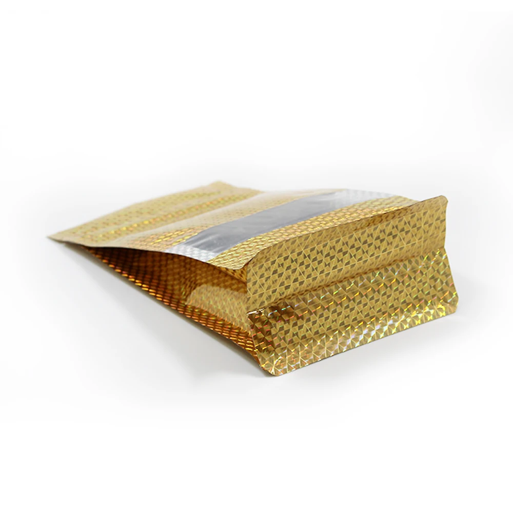 DHL 240pcs/lot Stand Up Golden Glittery Aluminum Foil ZipLock Package Bellows Pouches Bag Doypack Dried Food Zip Storage Bag