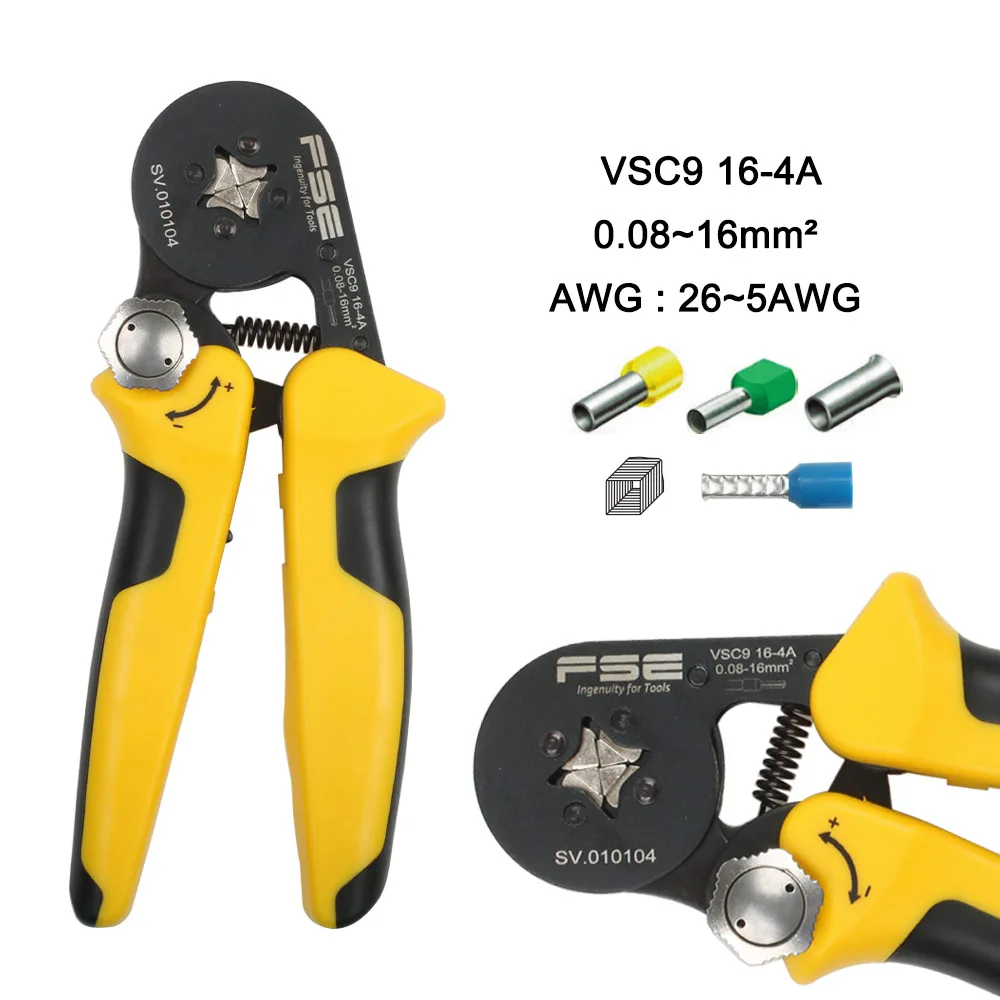 VSC8 6-4A VSC9 10-6A VSC10 16-4A 0.08-10MM2 AWG 23-7 Crimpping pliers Crimpper for Tube Bootlace Terminal Crimping Hand Tool