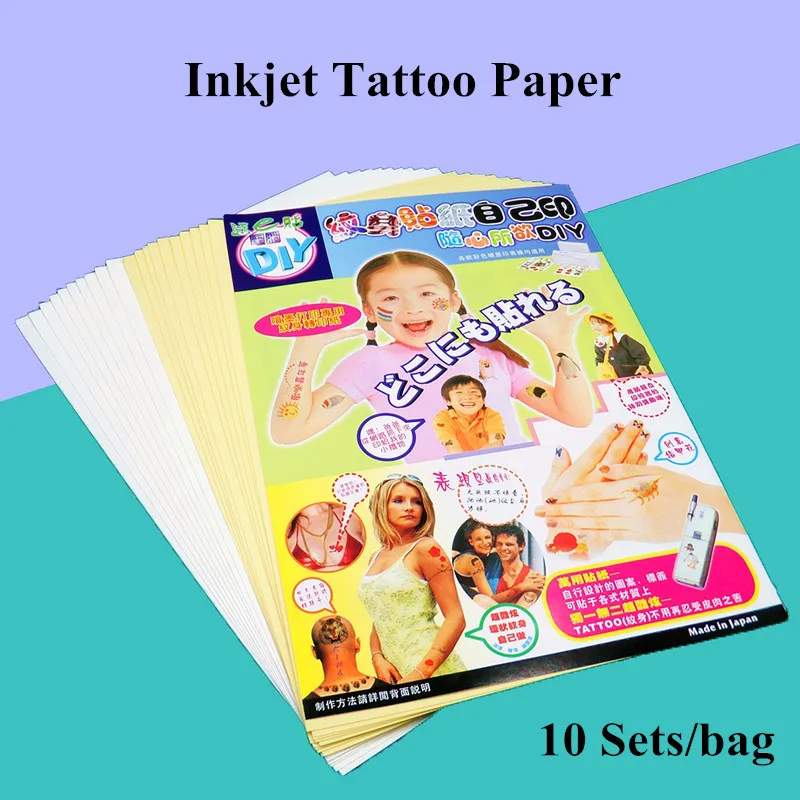 Blank Temporary Tattoo Paper A3 Size (50sets/lot) Fake Tattoo Men waterproof inkjet transfer paper Female Tattoos DIY Art