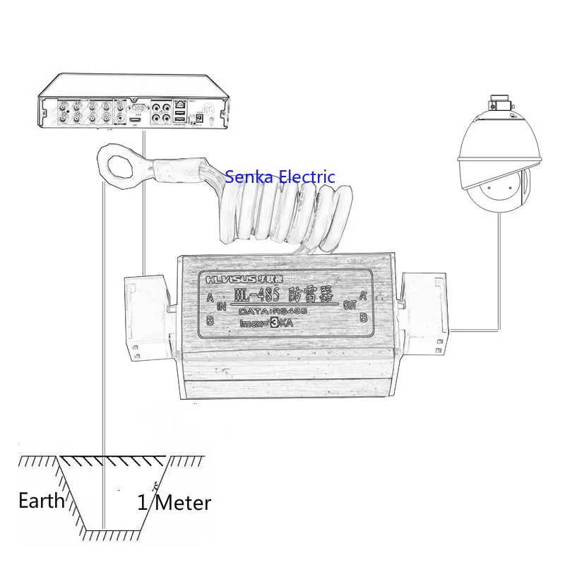 واقي من الصواعق التناظرية للتلفزيون ، RS485 5V 1.5 ~ 3.0KA ، الجهد المنخفض DC ، مانع الصواعق