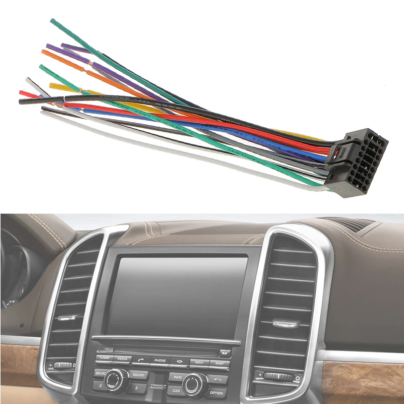 16cm Car Radio Stereo Wire Harness Plug Cable With 16 Pin Connector For Kenwood Meets EIA Color Codes Car Accessories image 3