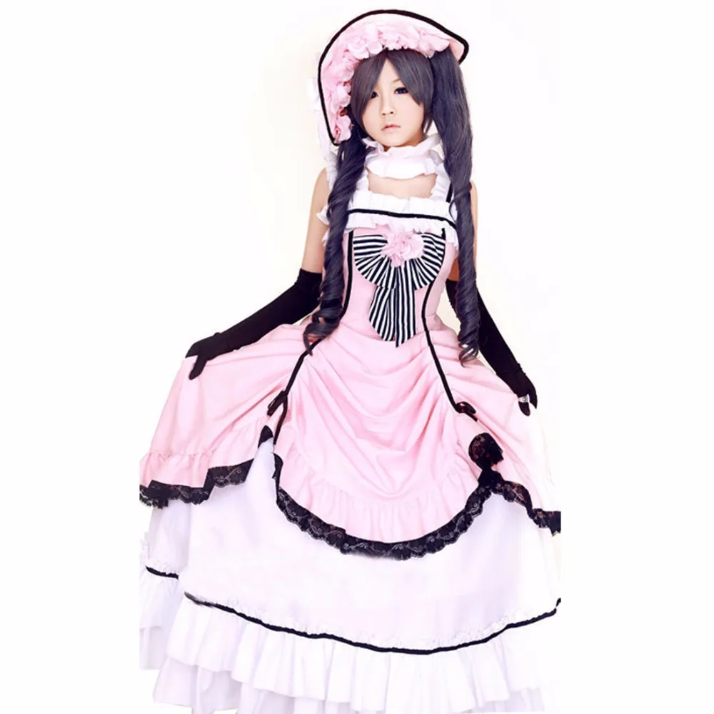 

2018 Current Stock! Black Butler Ciel Phantomhive Pink Party Dress Cosplay Costume