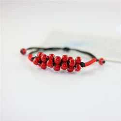 Multilayer Red Beans Handmade Braided Ceramic Beads Good Lucky Bracelet Woven Bestie Sisters Bracelet Red For Women