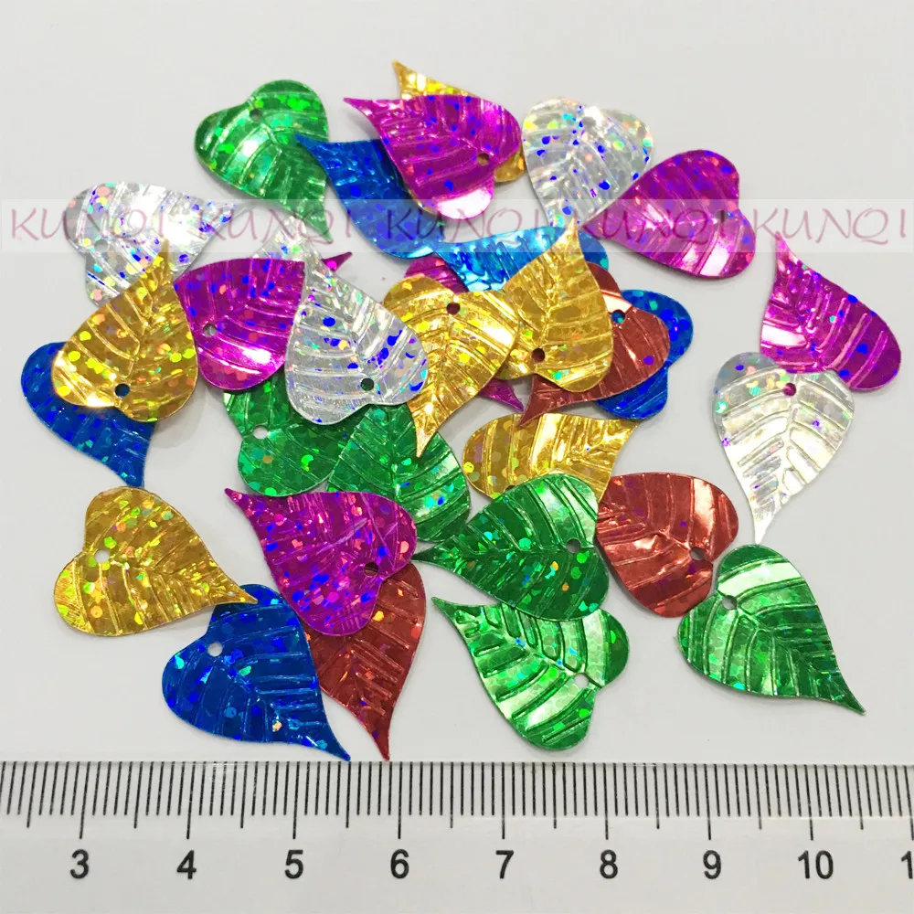 20g 20*15mm  Christmas Leaves Flat Loose Sequin Paillette Crafts Sewing ,Women Kids Diy Garment Accessories Mix Color