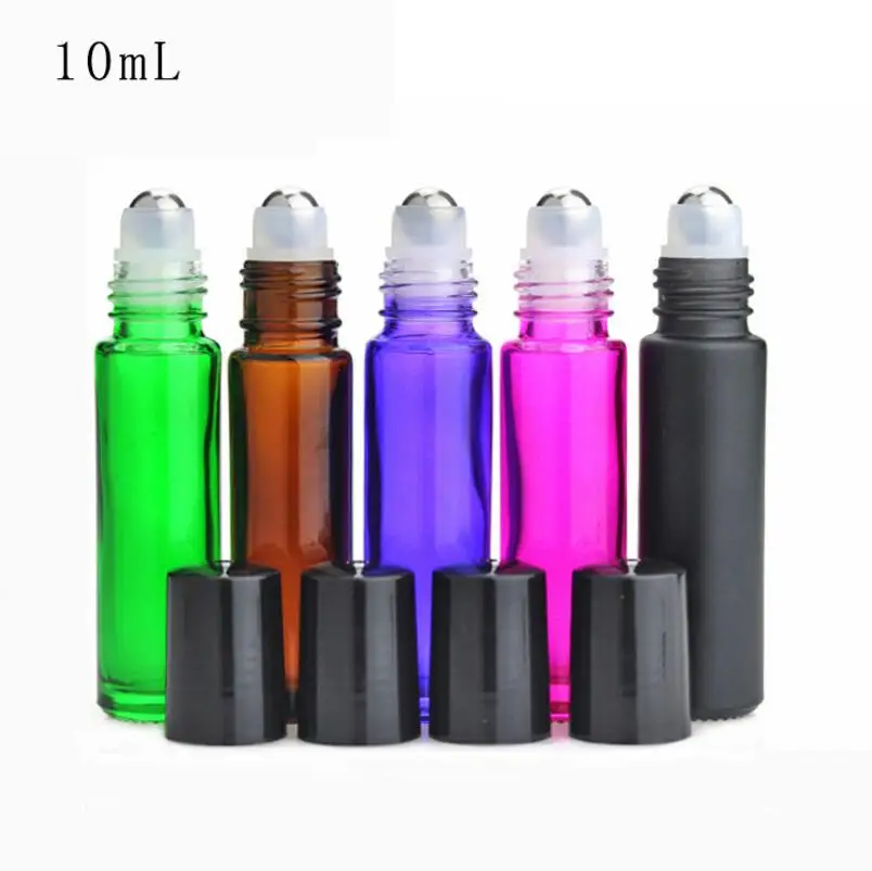 Wholesale 10ml Thick Roll On Glass Bottle Fragrances Essential Oil Bottle With Metal Roller Ball