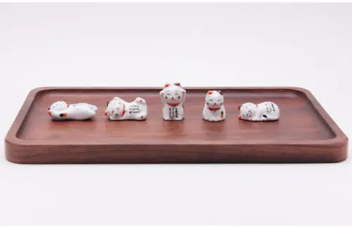 Novo conjunto de 5pcs suporte de cerâmica para pauzinhos descanso gatos propóticos
