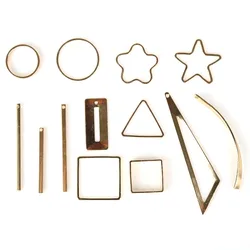 2-20Pcs/Lot Copper Metal Gold Rhodium Mix Size Round Square Geometric Charms Pendant for Jewelry Making Diy Handmade Jewelry