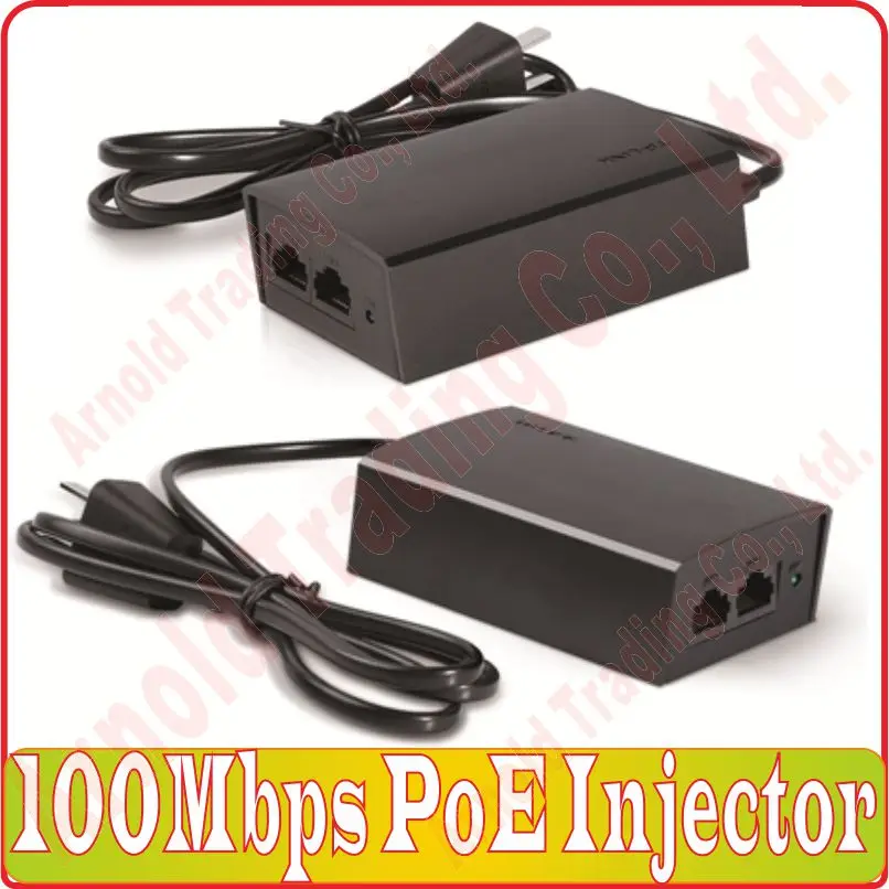 Injecteur PoE 15.4W 100Mbps, 1 CH, commutateur PoE avec adaptateur d'alimentation intégré et prise en charge de la sortie DC48V