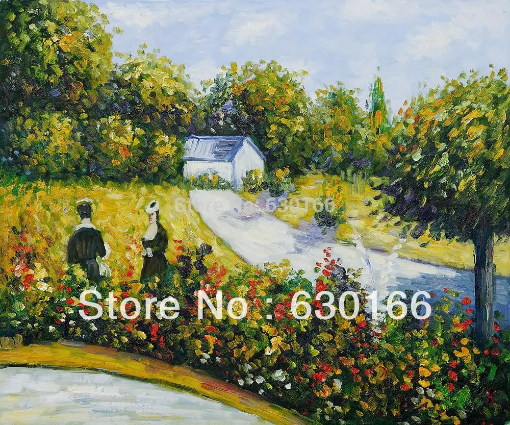 

Handpainted Canvas Wall Art The Rose Garden at Wargemont, 1879 by Pierre Auguste Renoir Landscape Reproduction Oil Painting