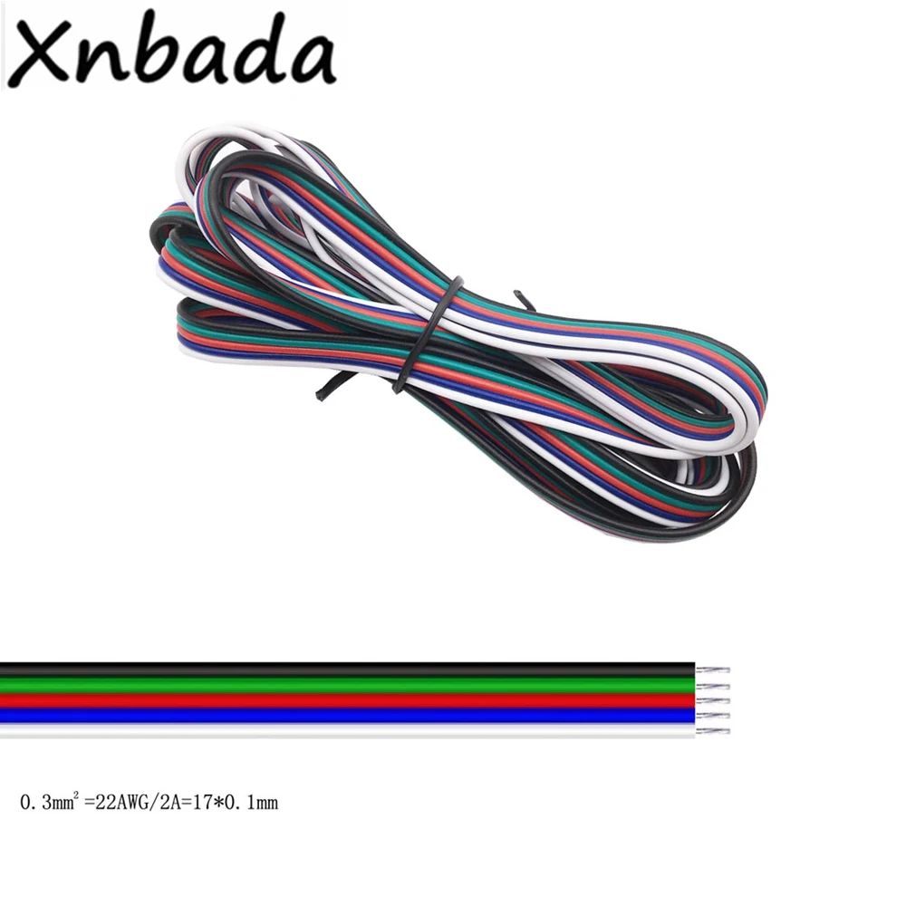 2Pin/3Pin/4Pin/5Pin/6Pin 22AWG Led Wire Cable For WS2812B WS2811 5050 2835 5730 LED Strip Light 1m/5m/10m/20m/50m/100m