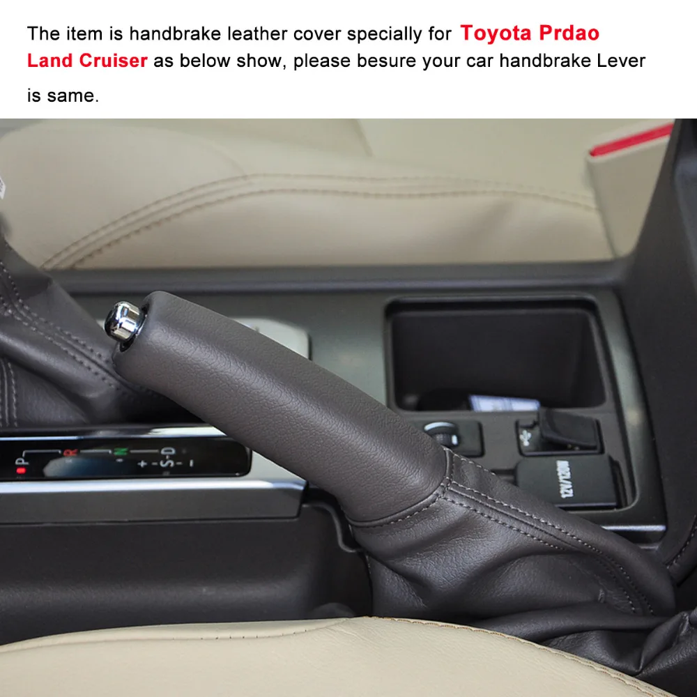 PONSNY Car Handbrake Covers Case for TOYOTA Land Cruiser Prado LC150 LC200 Genuine Leather Car-styling Handbrake Grips Cover