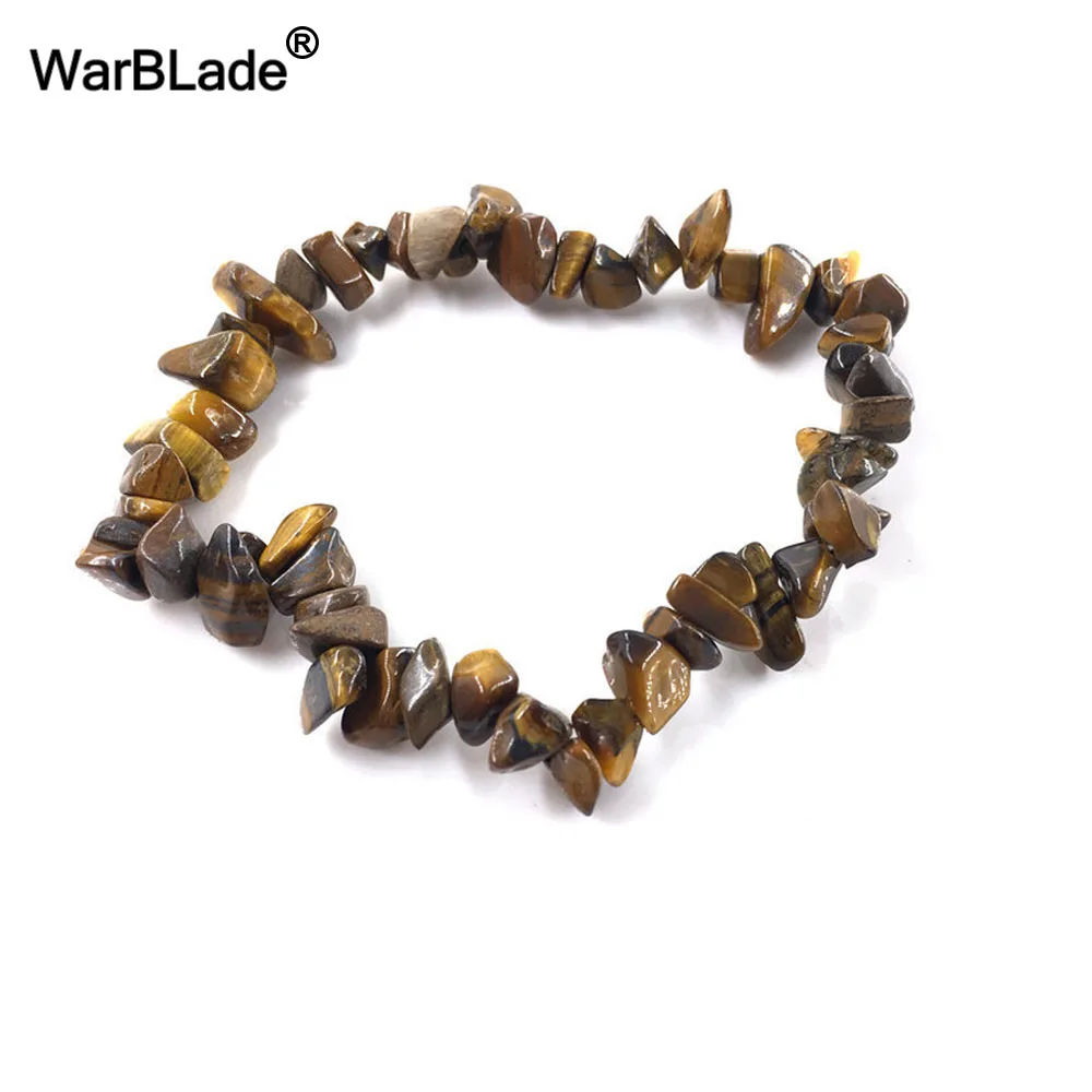 WarBLade 35 colori bracciale in pietra preziosa naturale per donna occhio di tigre cristallo quarzo Stretch Chip perline pepite bracciali