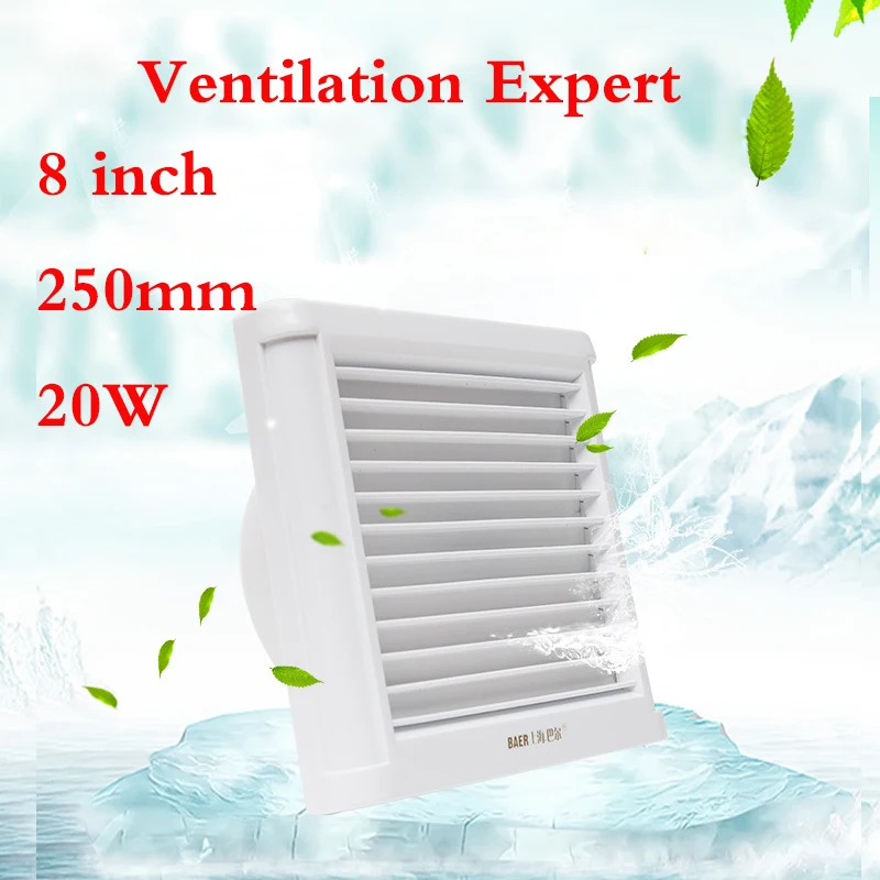 

Glass window ventilation fan 4/6/8 inch mute powerful bathroom toilet wall waterproof exhaust fan remove TVOC HCHO PM2.5