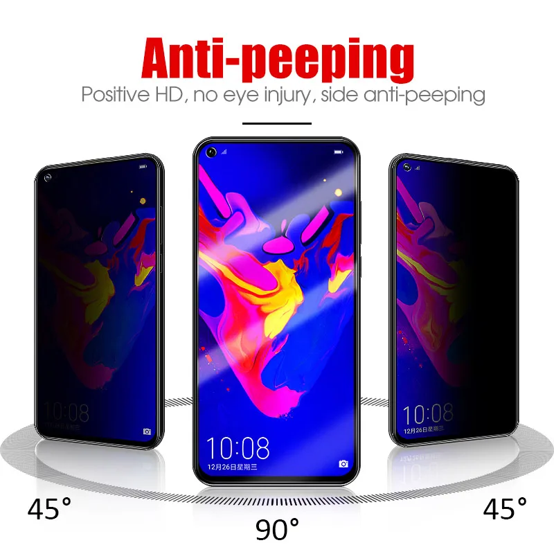 Full Cover Privacy Screen Protector For Huawei Nova 3 3i 4 5 5i Pro 5Z 5T 6 7 7i 8 SE Anti Spy Peep Glare 9H Tempered Glass Film