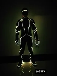 Color change with remote led Tron legacy suits dance costume light up dress glowing jumpsuit