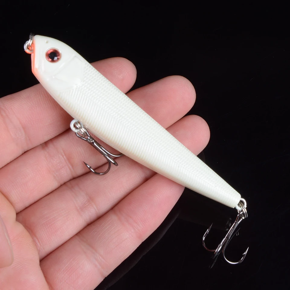 1pcs Top Water Fishing Lure Wobbler Hard Plastic Artificial Surface Pencil Minnow 8.5cm 10g with 3D Eyes