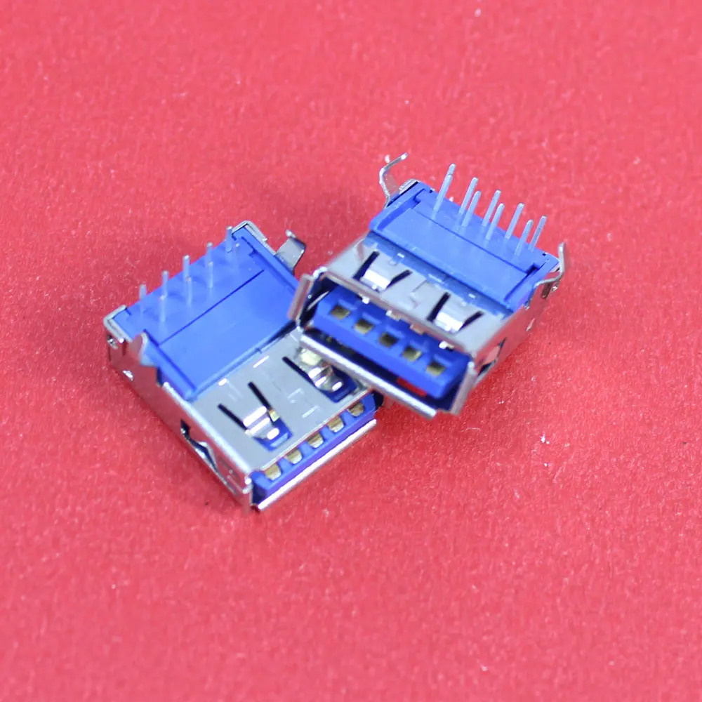 Chenghaئران 1 قطعة USB 3.0 نوع أنثى التوصيل جاك USB-A 90 درجة دبابيس مطلية بالذهب AF موصل مقبس محطة