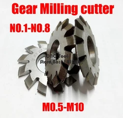 M0.5 M0.75 M1 M1.25 M2 M2.5 M3 M4-M10 Modulus PA20 degrees NO.1-NO.8 HSS Gear Milling cutter Gear cutting tools Free shipping