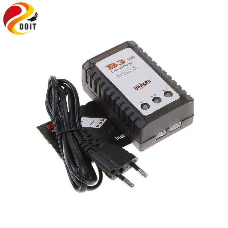 Carregador B3 com plugue UE para bateria de lítio de aeronave modelo 7,4 V a 11 V, 2 s, 3 s Carregador de equilíbrio B3 simples O adaptador de energia