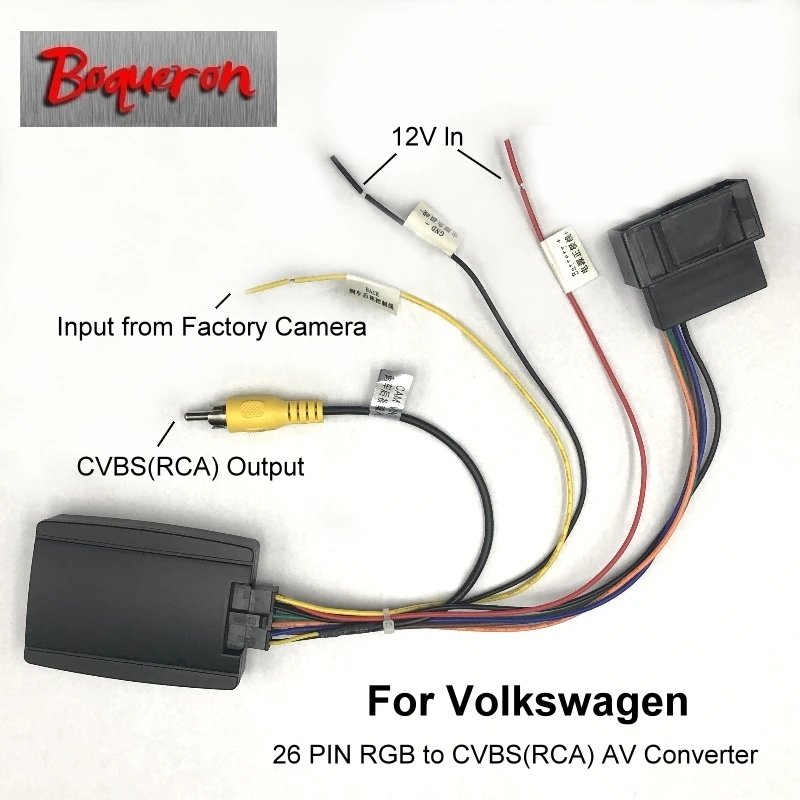 26 PIN RGB to CVBS (RCA) AV Converter for Volkswagen Factory Original Camera Output to Third Part OEM/After Market Head Unit DVD