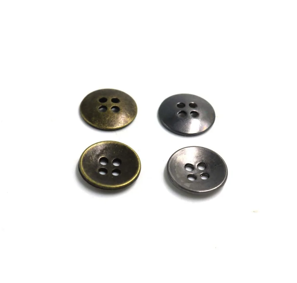 20pcs new Zinc metal alloy Sewing Button bronze gun black Metal Buttons Round Antique Bronze 4 Holes bowl button