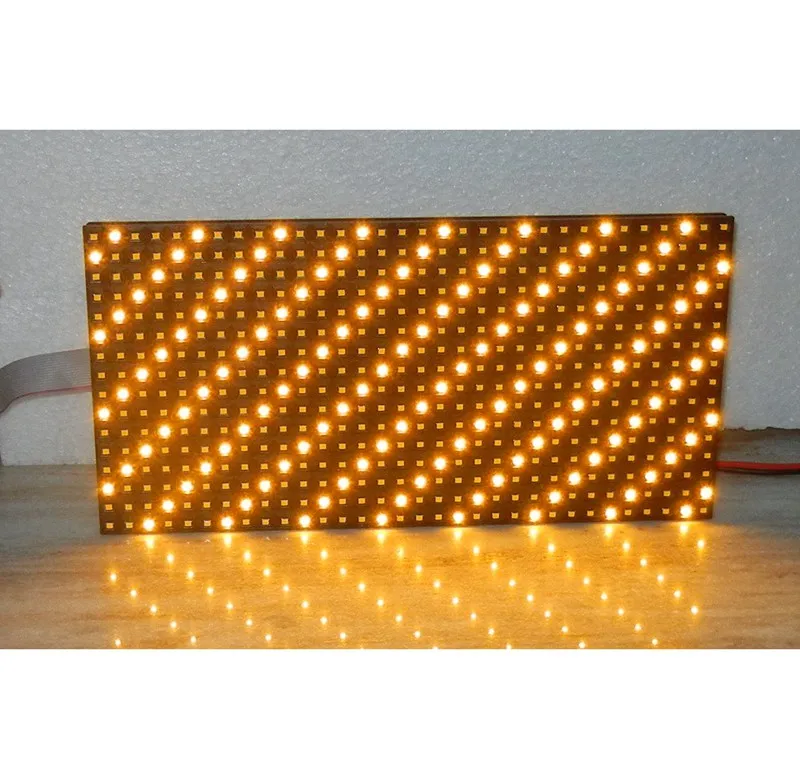 P10 Yellow color LED Screen Module 320*160mm 32*16 pixel 1/4 scan drive High Brightness amber color semi-outdoor display