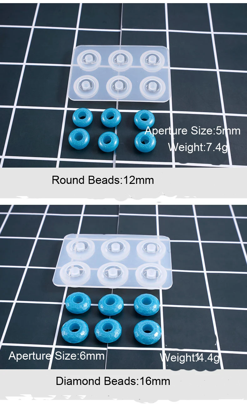1PC Round Diamond Beads Liquid Silicone Expoxy Mold Resin Jewelry Mold UV Pendant Jewelry Accessories Handcraft Jewelry Tool