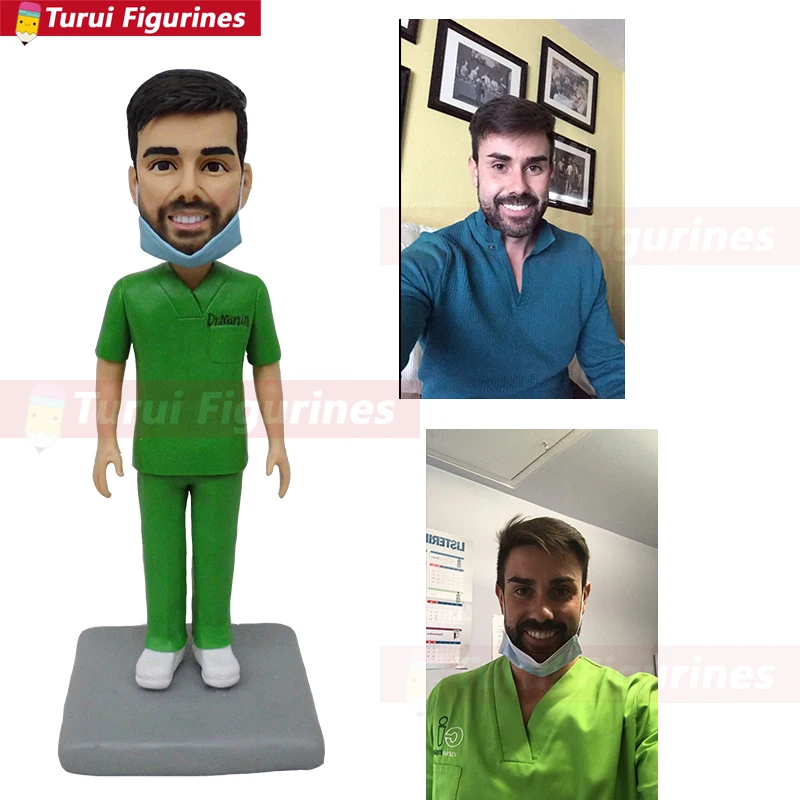 

doctor figurine miniature custom polymer clay doll mini statue hanmade customized birthday cake topper souvenir collectible peop