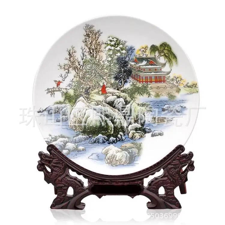 

Jingdezhen Ceramic plates hanging plate faceplate pastel landscape modern home Decoration Crafts