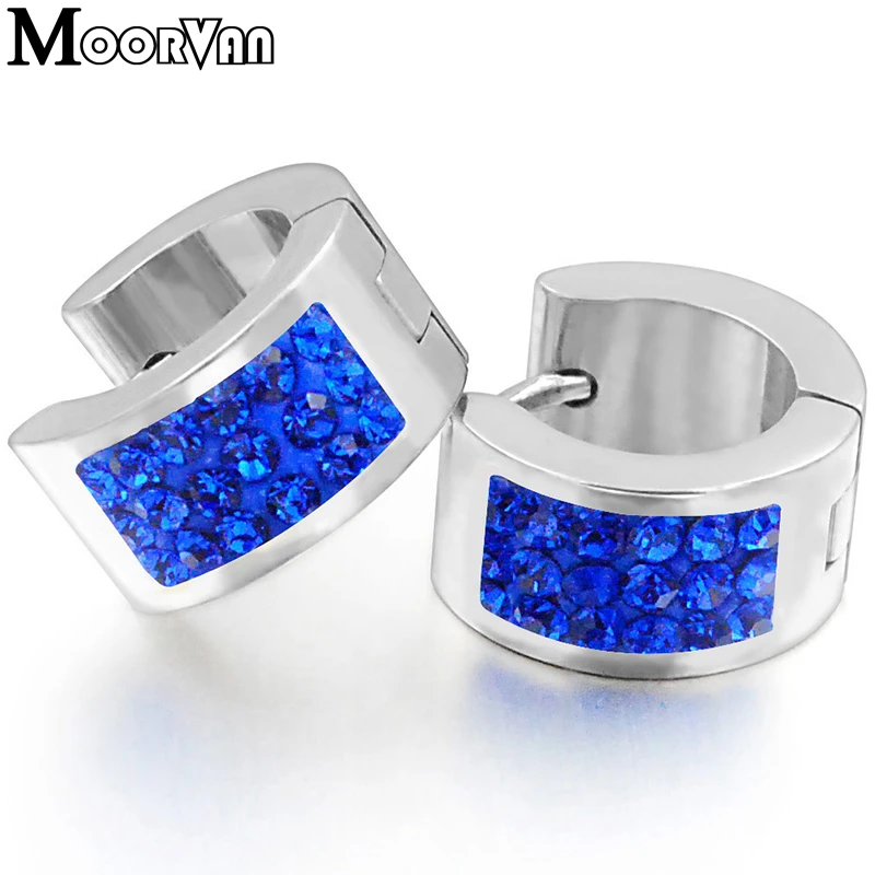 Moorvan 2019 модные серьги-гвоздики из нержавеющей стали, женские серьги с кристаллами VE300