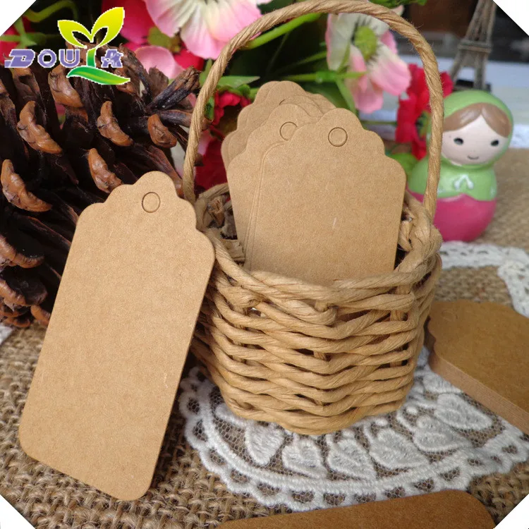 6X3Cm Flower Blank Tag Diy Baking Kraft Paper Listing Blank Label Label Card Mark