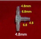 

4.8mm plastic tube fitting plastic barbed tee connector 100pcs