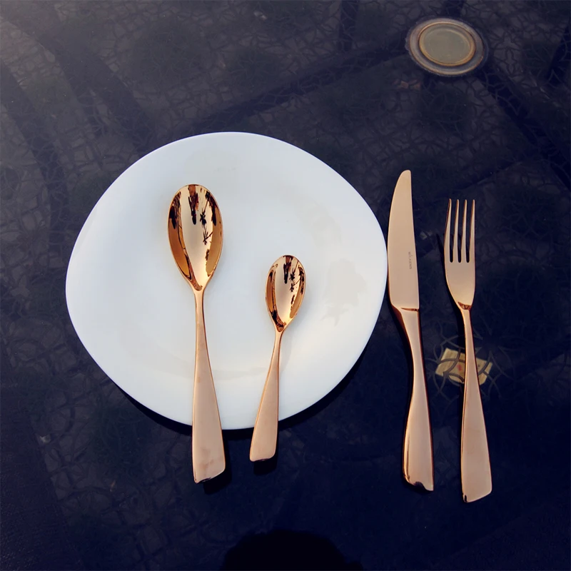 Stainless Steel Dinnerware Set Rose Gold Dinnerware Set 4pcs Dinnerspoon Fork Knife Kitchen Cutlery Set with gift box